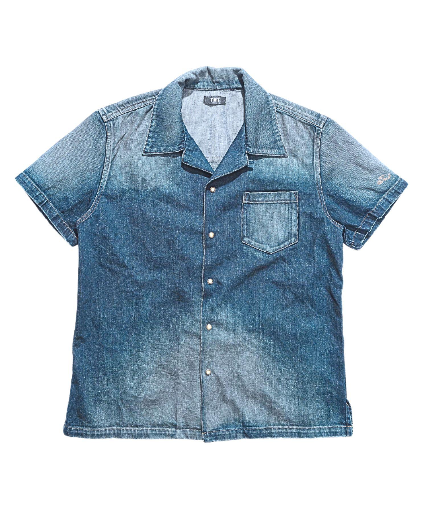 10oz DENIM SHORT SLEEVE SHIRTS(REGULAR FIT)
