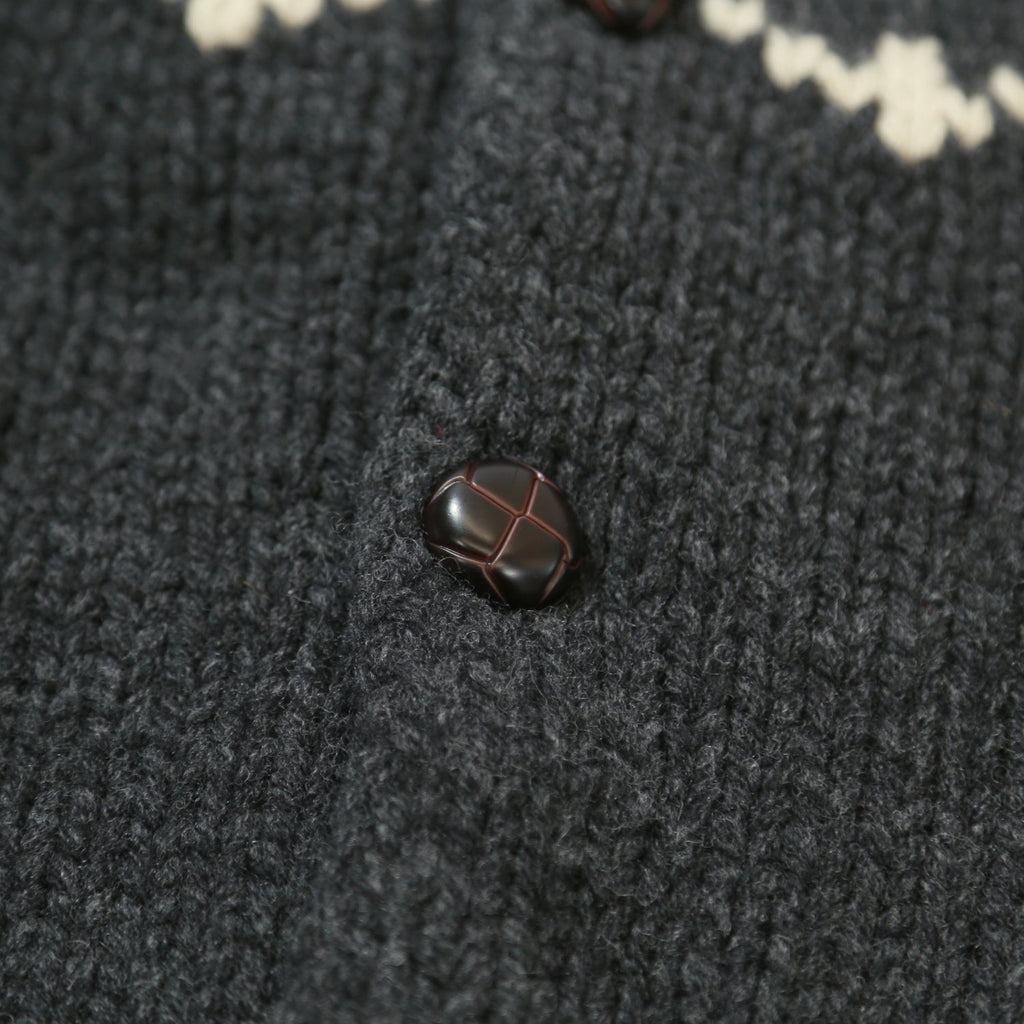 ROUGH GAUGE COWICHAN CARDIGAN／ BLACK