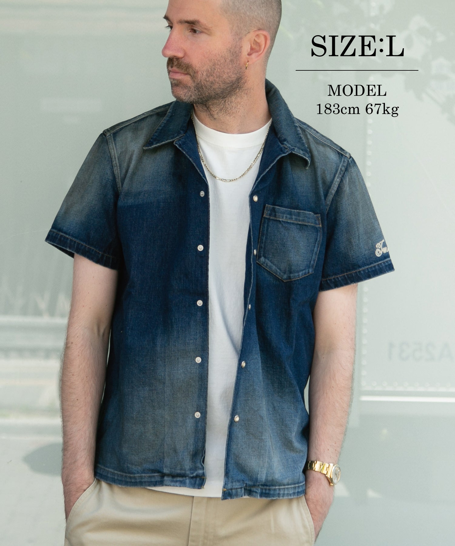 10oz DENIM SHORT SLEEVE SHIRTS（REGULAR FIT）