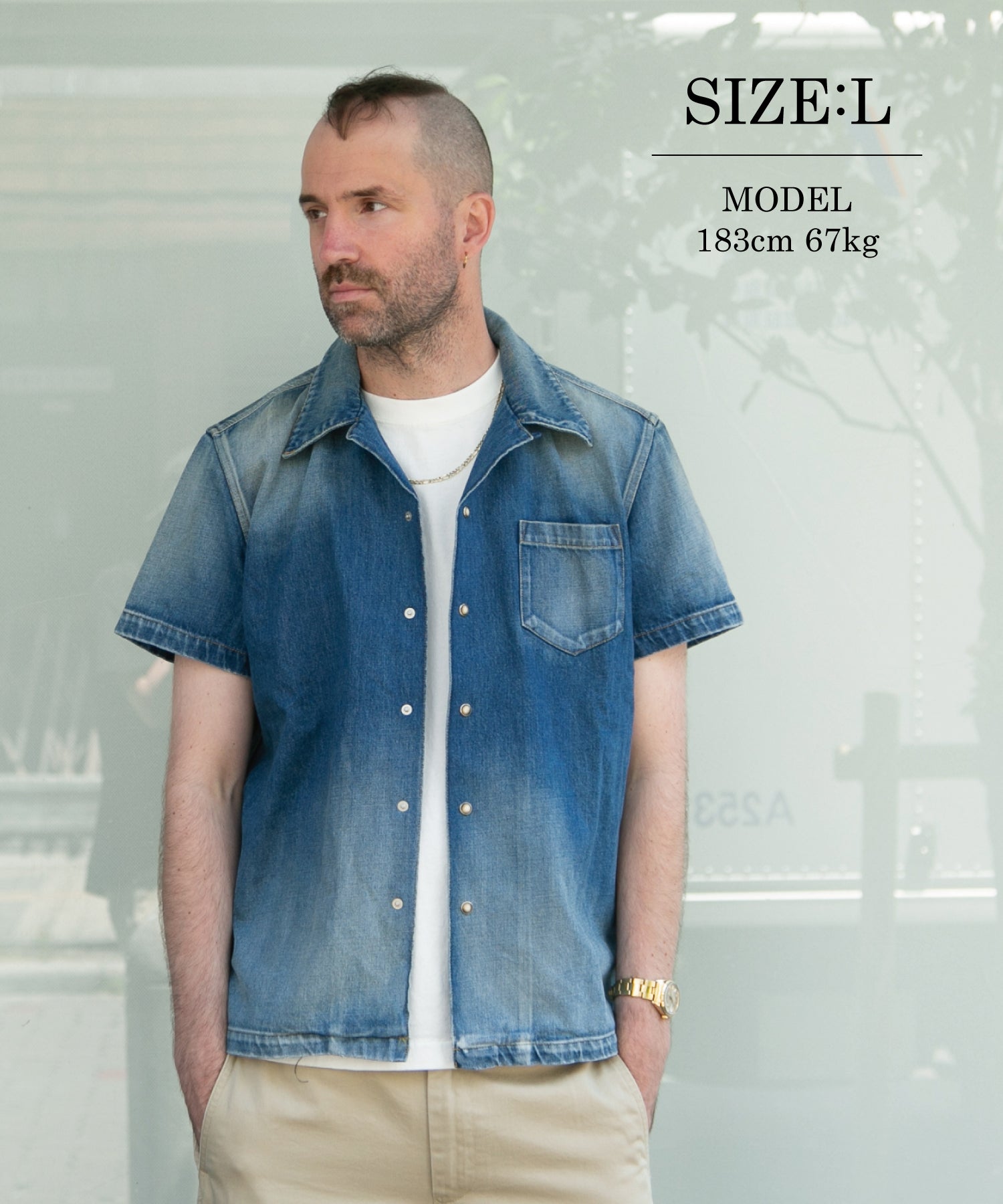 10oz DENIM SHORT SLEEVE SHIRTS（REGULAR FIT）