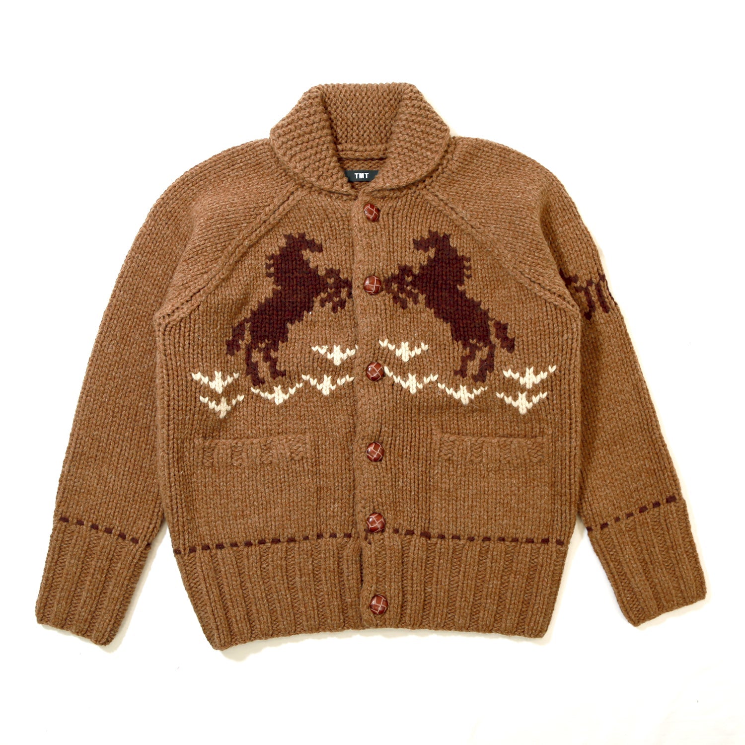 ROUGH GAUGE COWICHAN CARDIGAN／ BROWN
