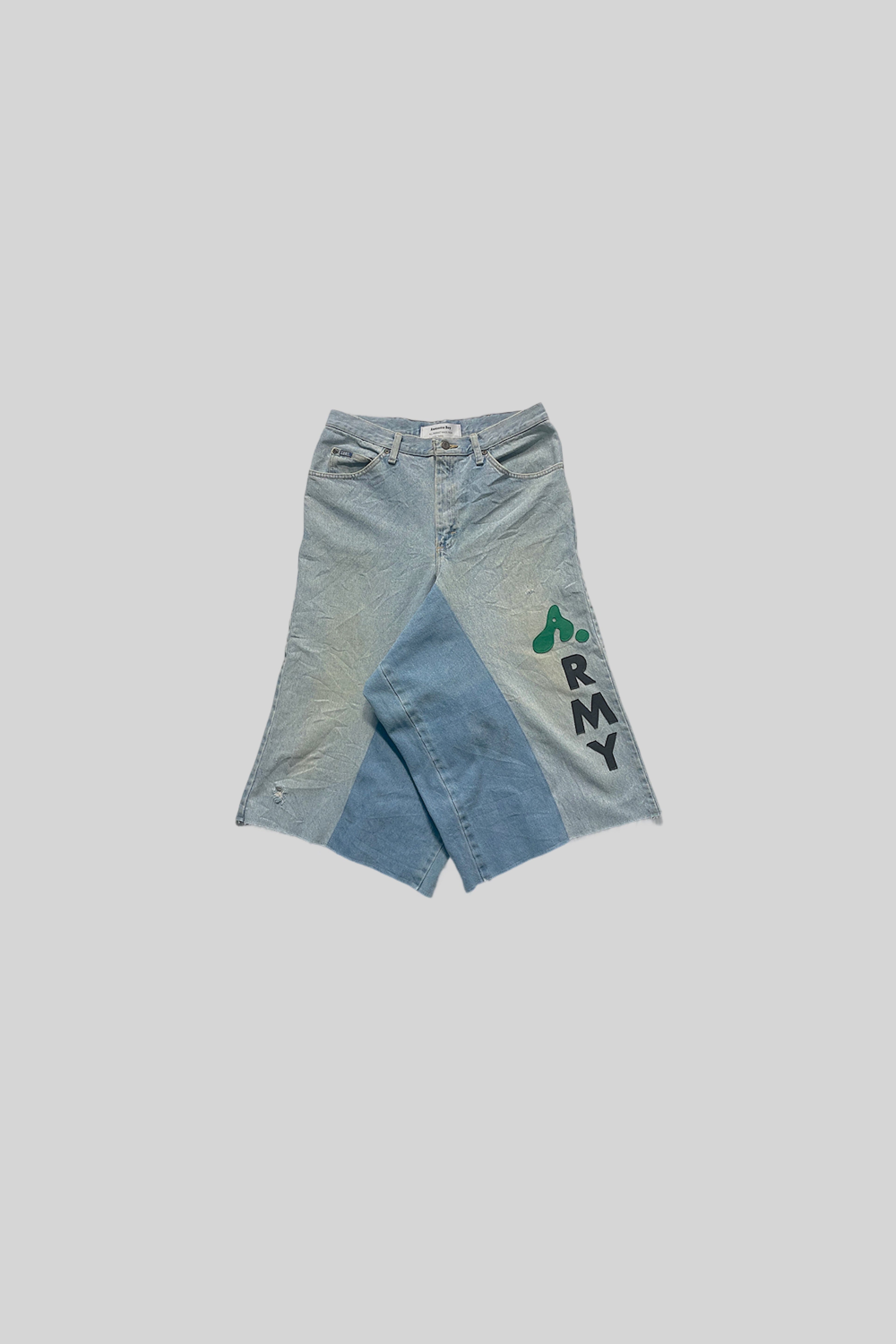 "A" RMY 3/4 BAGGY DENIM SHORTS (part 3)