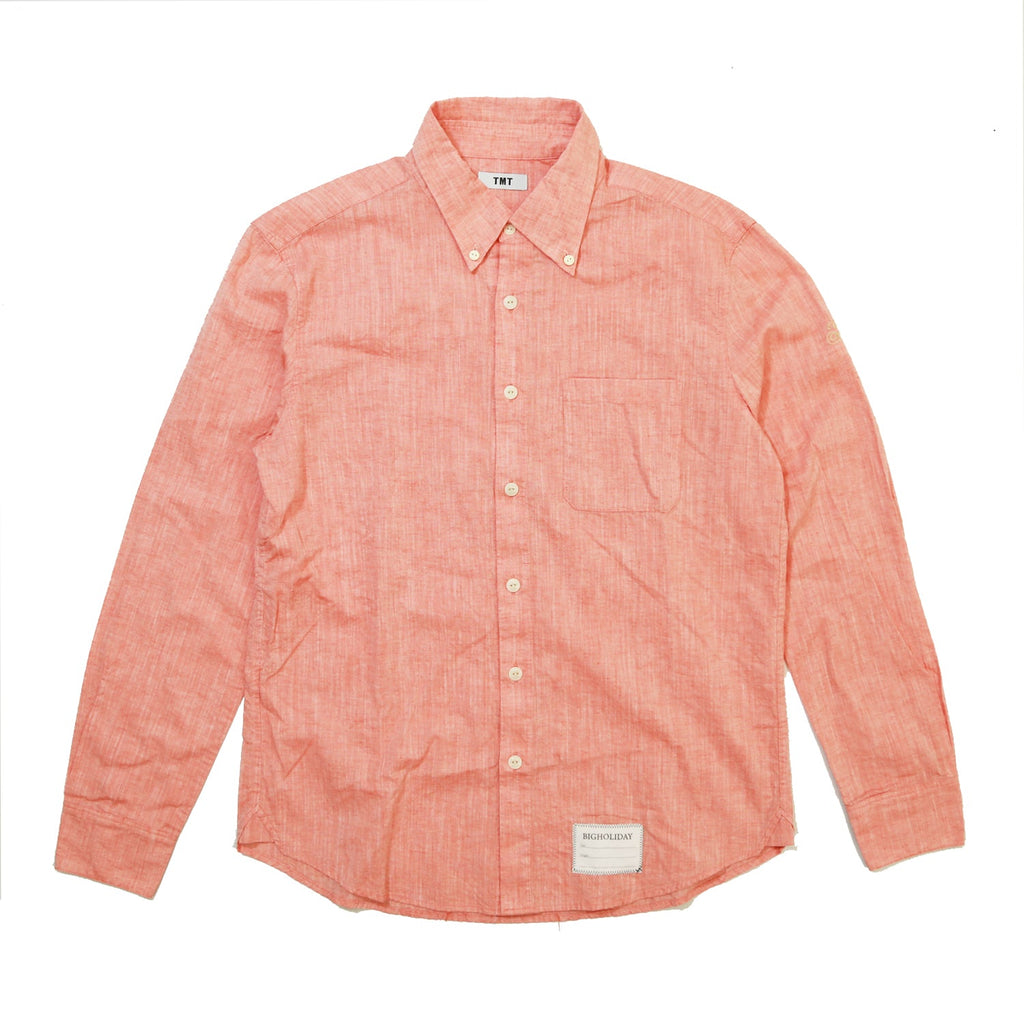 COTTON LINEN  CHAMBRAY SHIRTS／ ORANGE