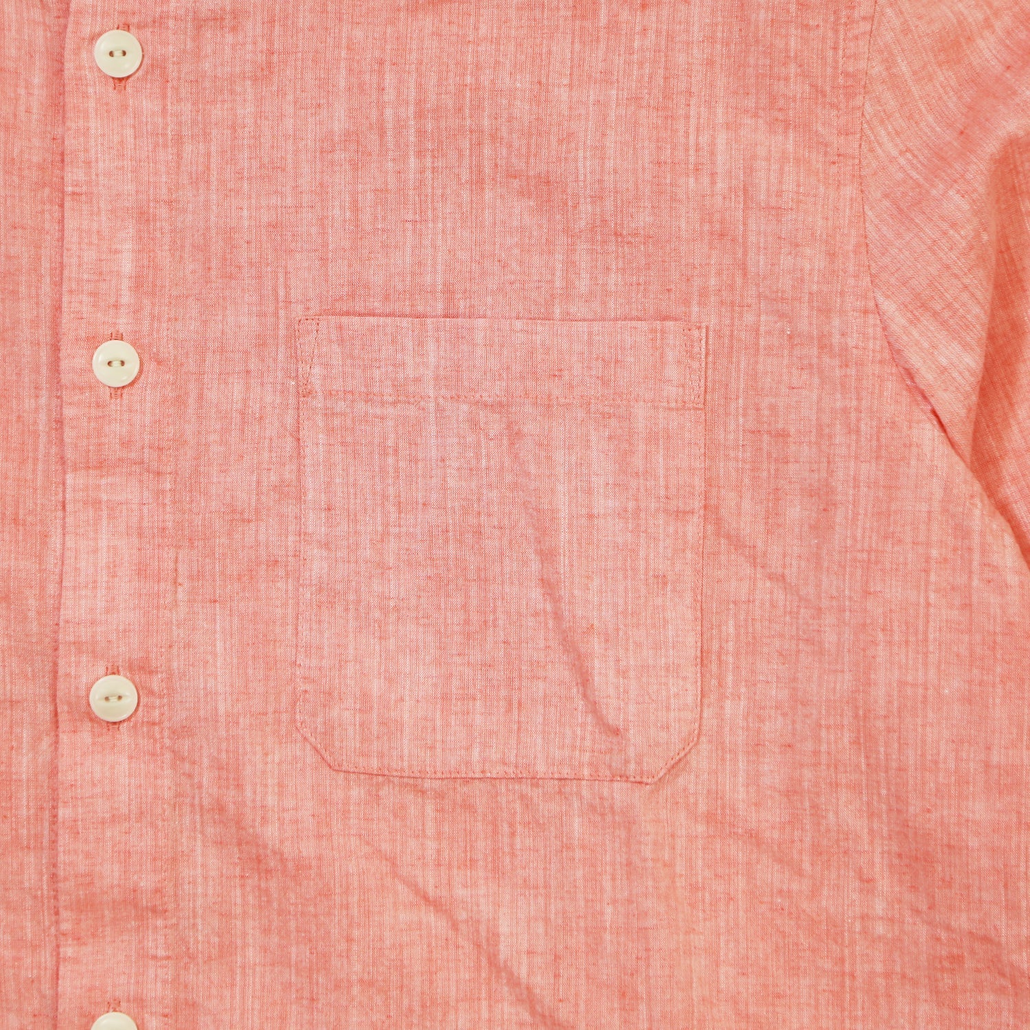 COTTON LINEN  CHAMBRAY SHIRTS／ ORANGE