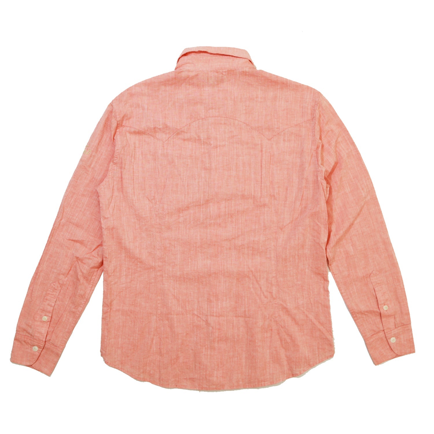 COTTON LINEN  CHAMBRAY SHIRTS／ ORANGE