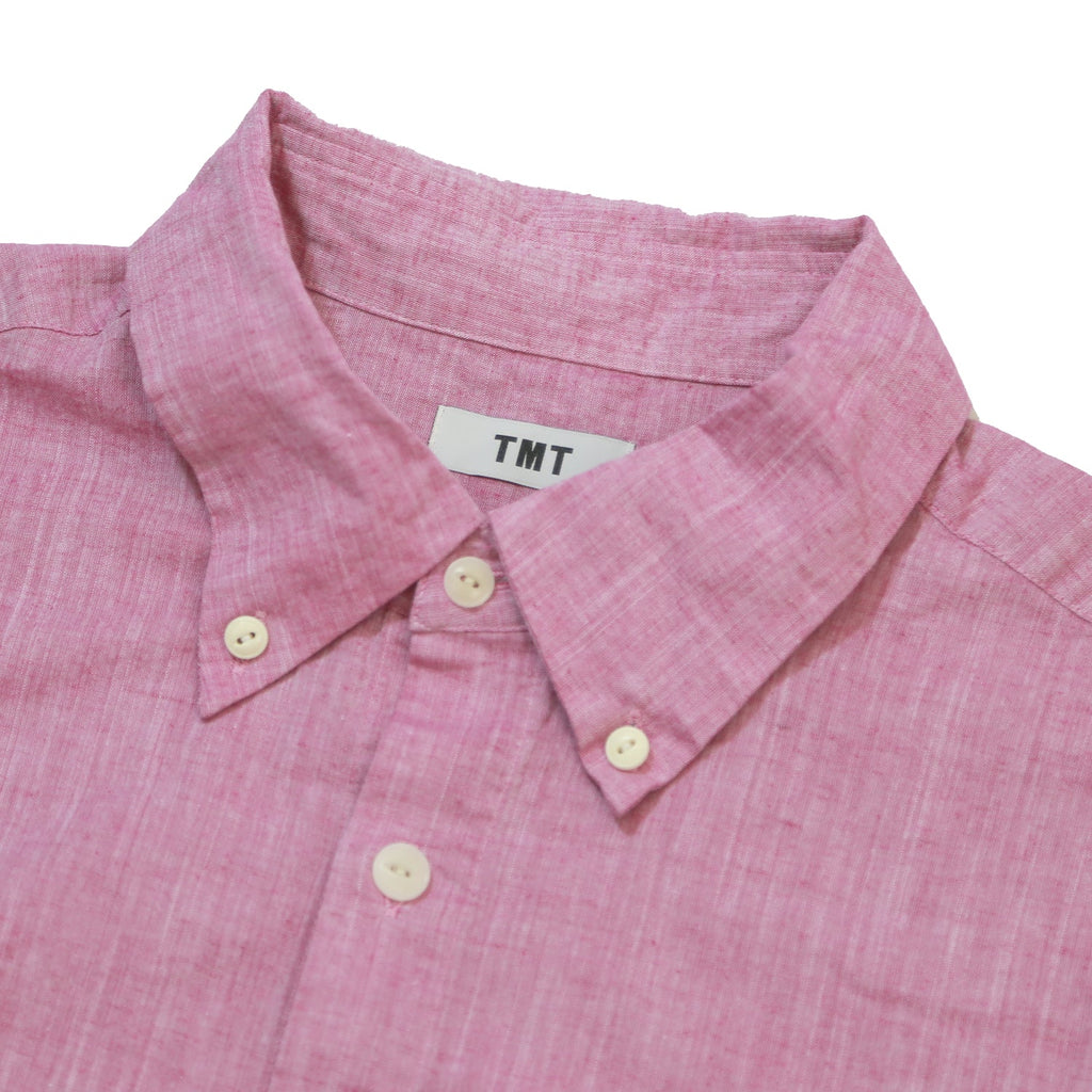 COTTON LINEN  CHAMBRAY SHIRTS／ PINK