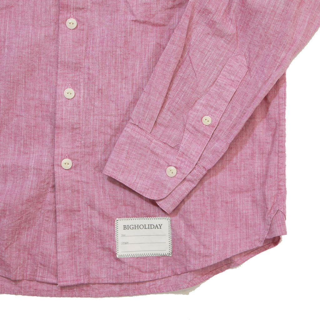 COTTON LINEN  CHAMBRAY SHIRTS／ PINK