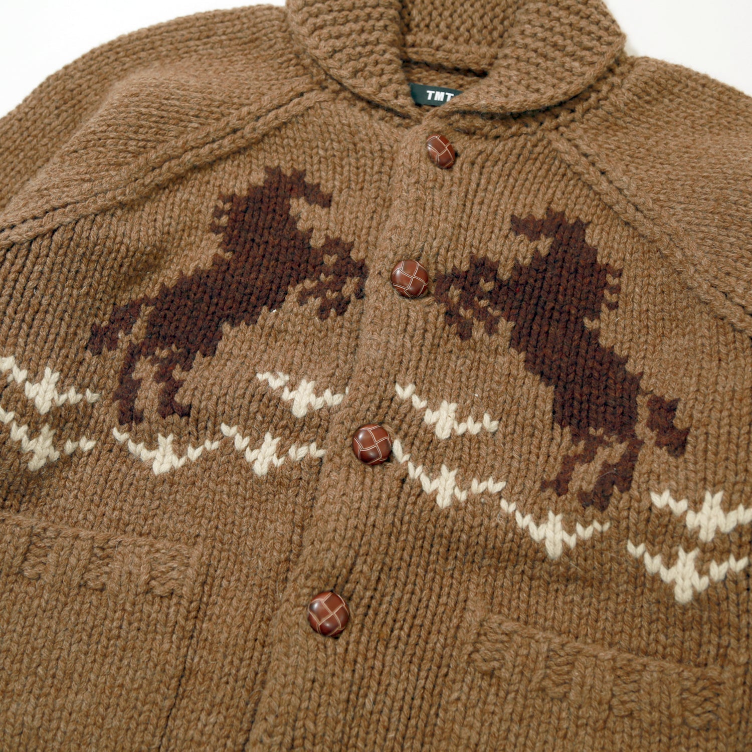 ROUGH GAUGE COWICHAN CARDIGAN／ BROWN
