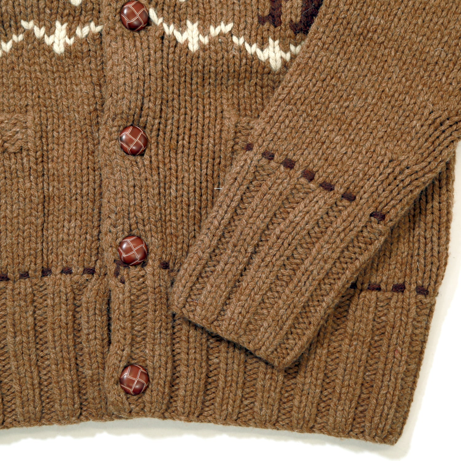 ROUGH GAUGE COWICHAN CARDIGAN／ BROWN