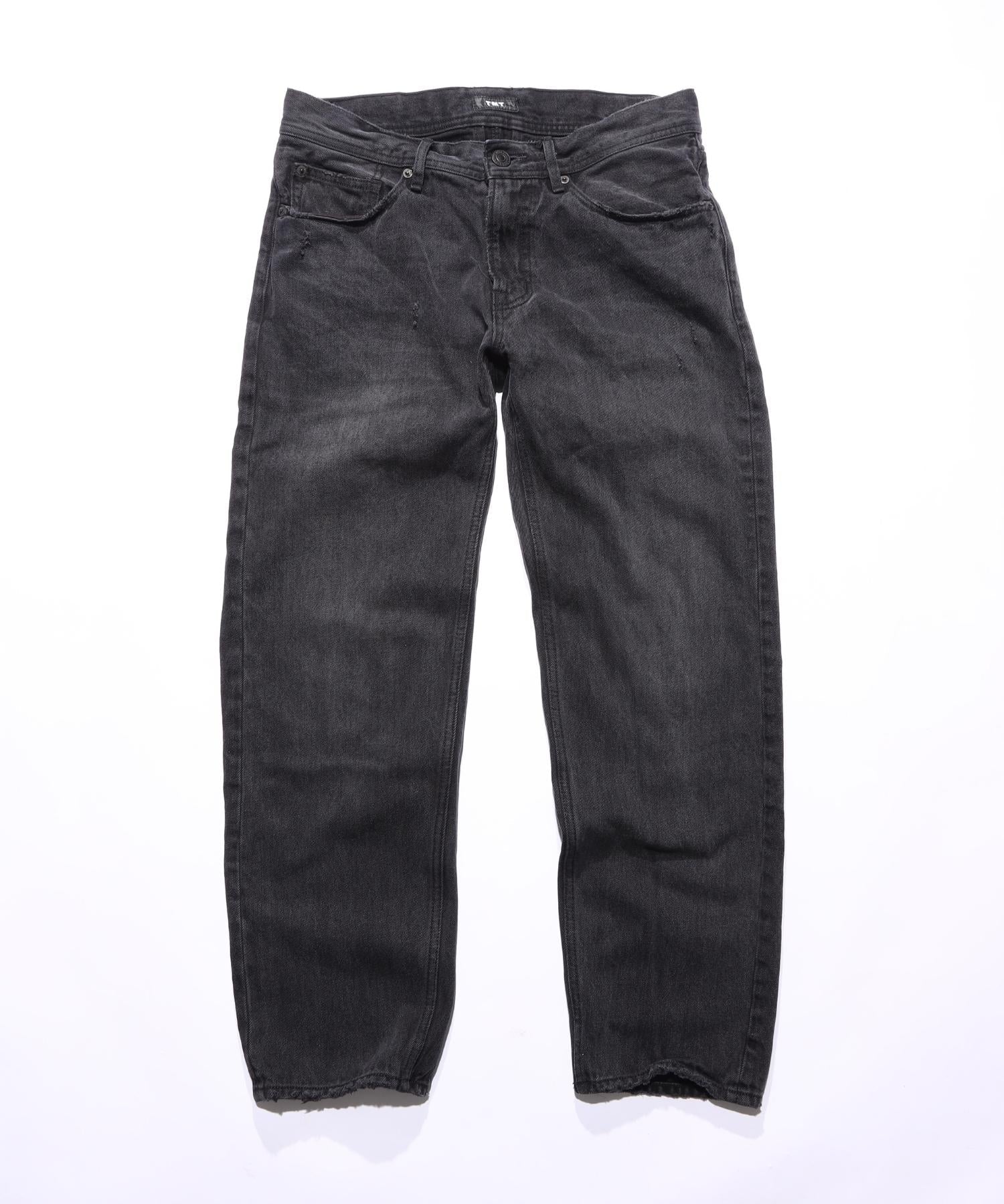 12oz SOFT BLACK DENIM 5P STRAIGHT