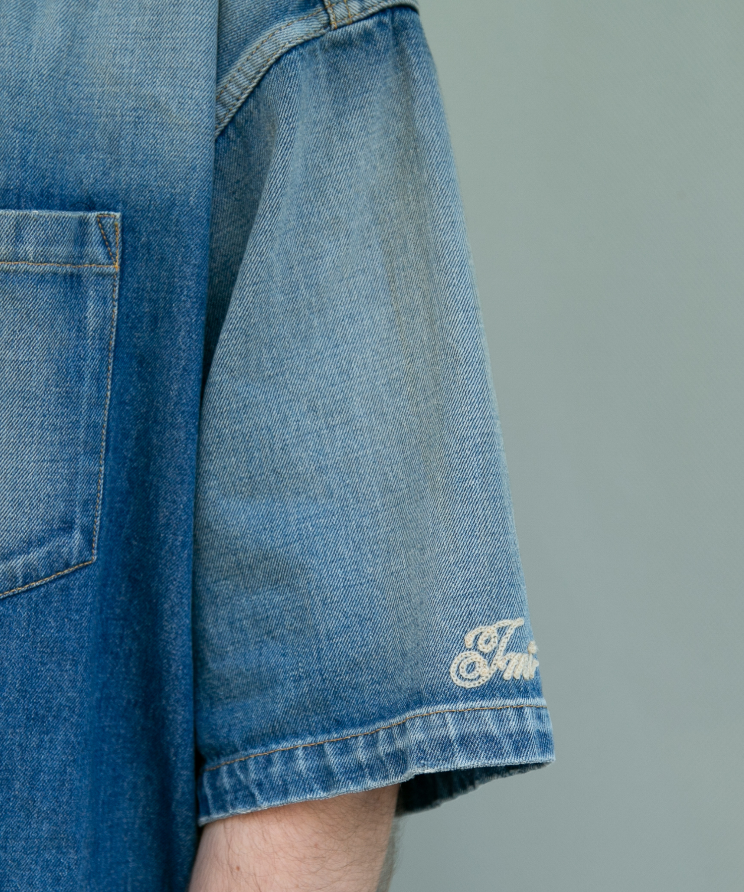 10oz DENIM SHORT SLEEVE SHIRTS（OVERSIZED）