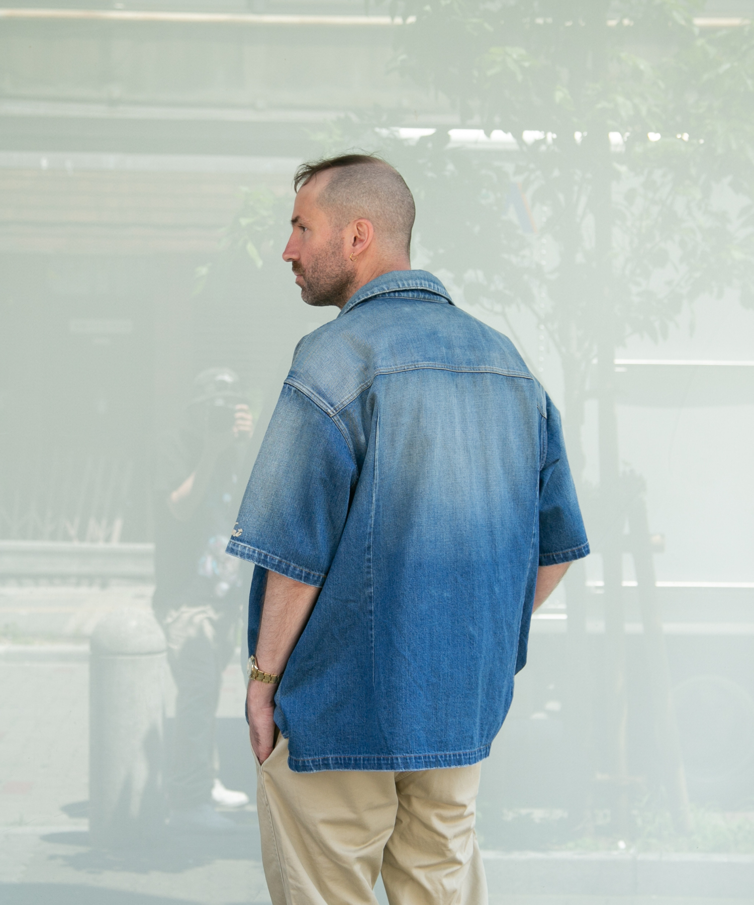 10oz DENIM SHORT SLEEVE SHIRTS（OVERSIZED）