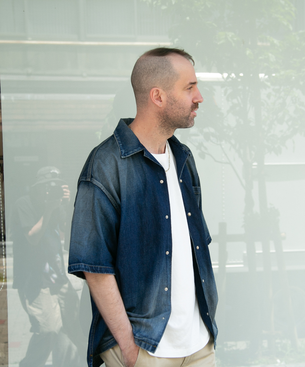 10oz DENIM SHORT SLEEVE SHIRTS（OVERSIZED）