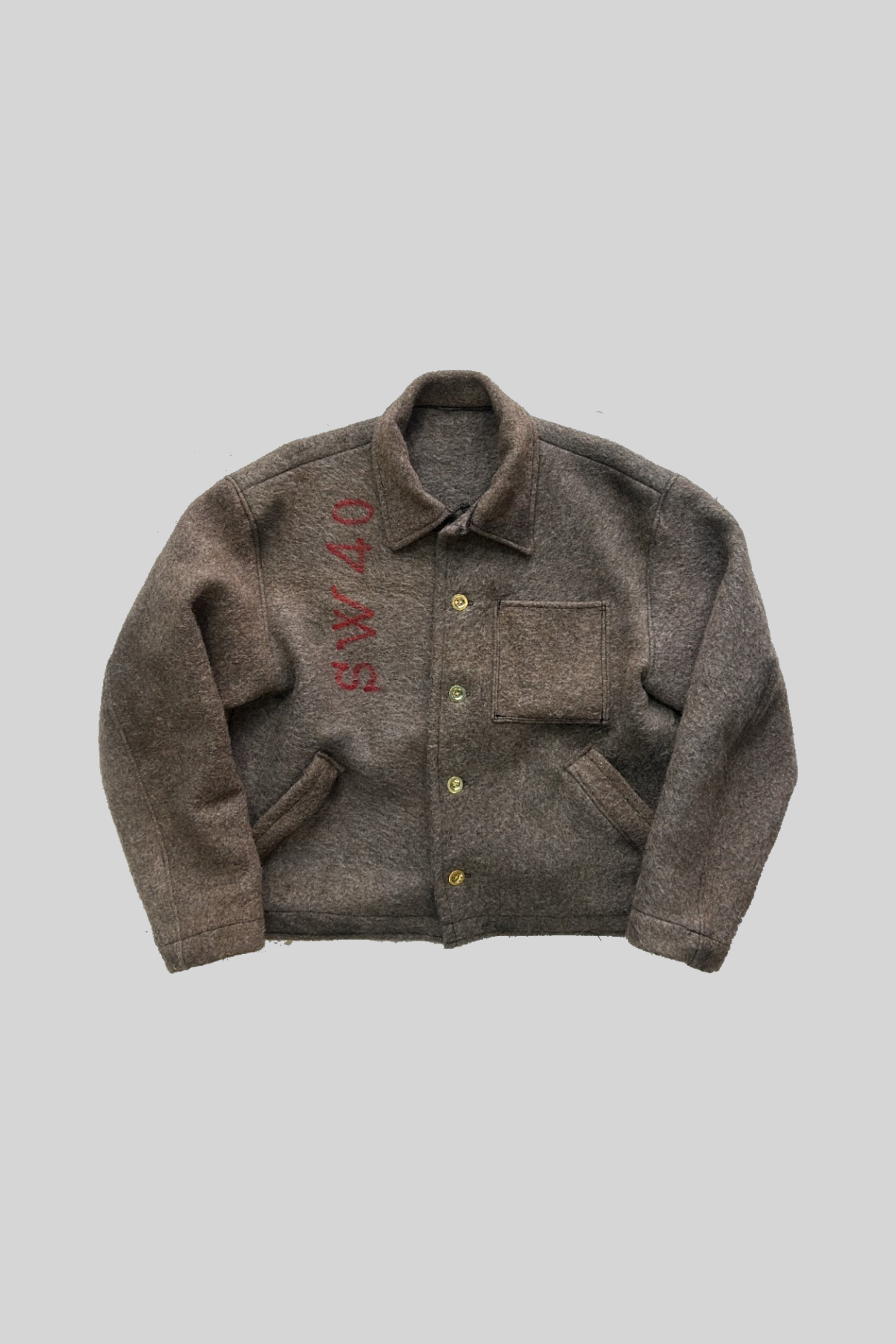 MILITARY WOOL TRUCKER JACKET(BROWN)