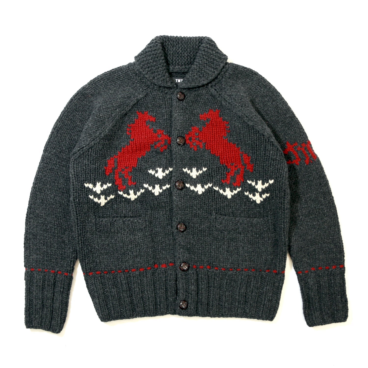 ROUGH GAUGE COWICHAN CARDIGAN／ BLACK